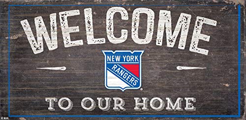 New York Rangers Welcome Distressed, Team Color, 6 x 12
