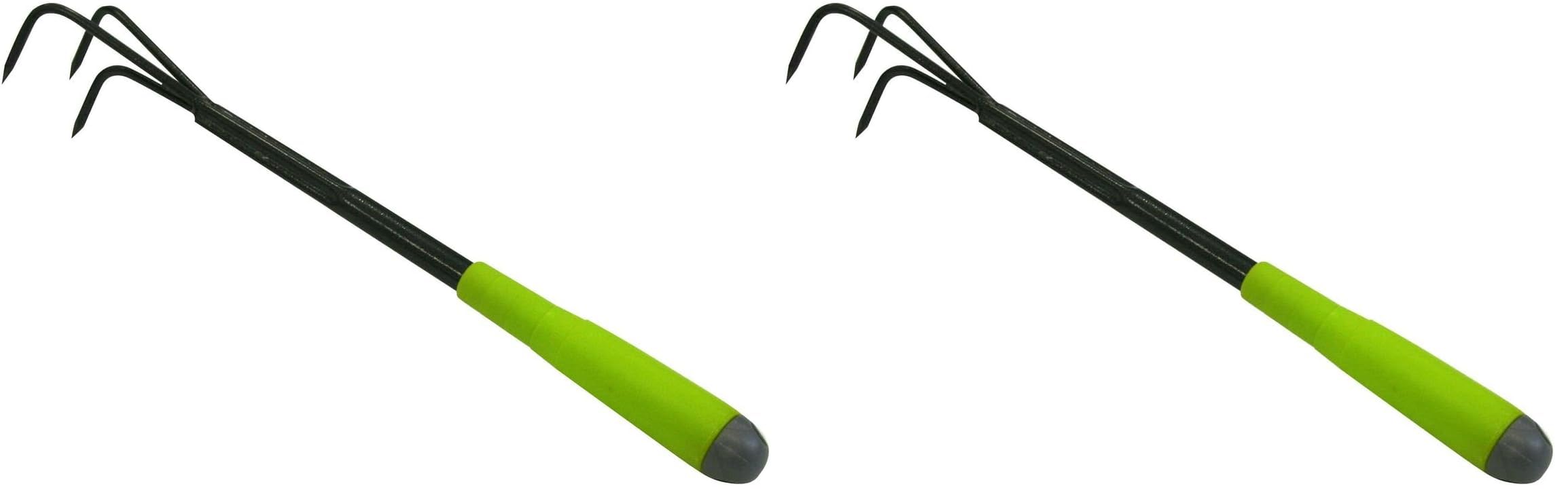 Griffe piocheuse de Jardin 43x7x5 cm 3 Dents Lot de 2 - Cultivateur avec Manche Ergonomique