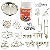 Natural astghandha Chan dan tika with Plate and Forehead 16 Types Metal tika Stamp