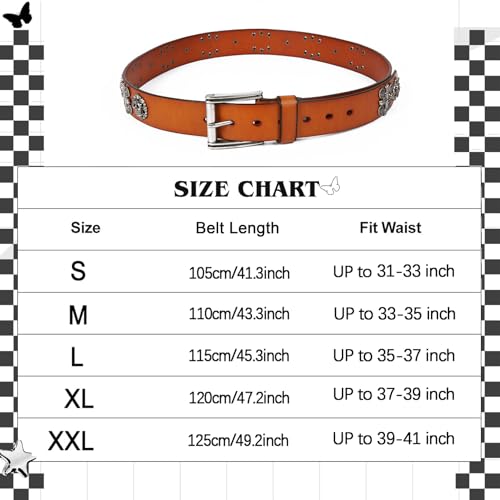 Men Women Genuine Leather Belt, Skull Cross Black Waist Strap Belt Punk Fashion Studded Leather Belt for Women Men Jeans3