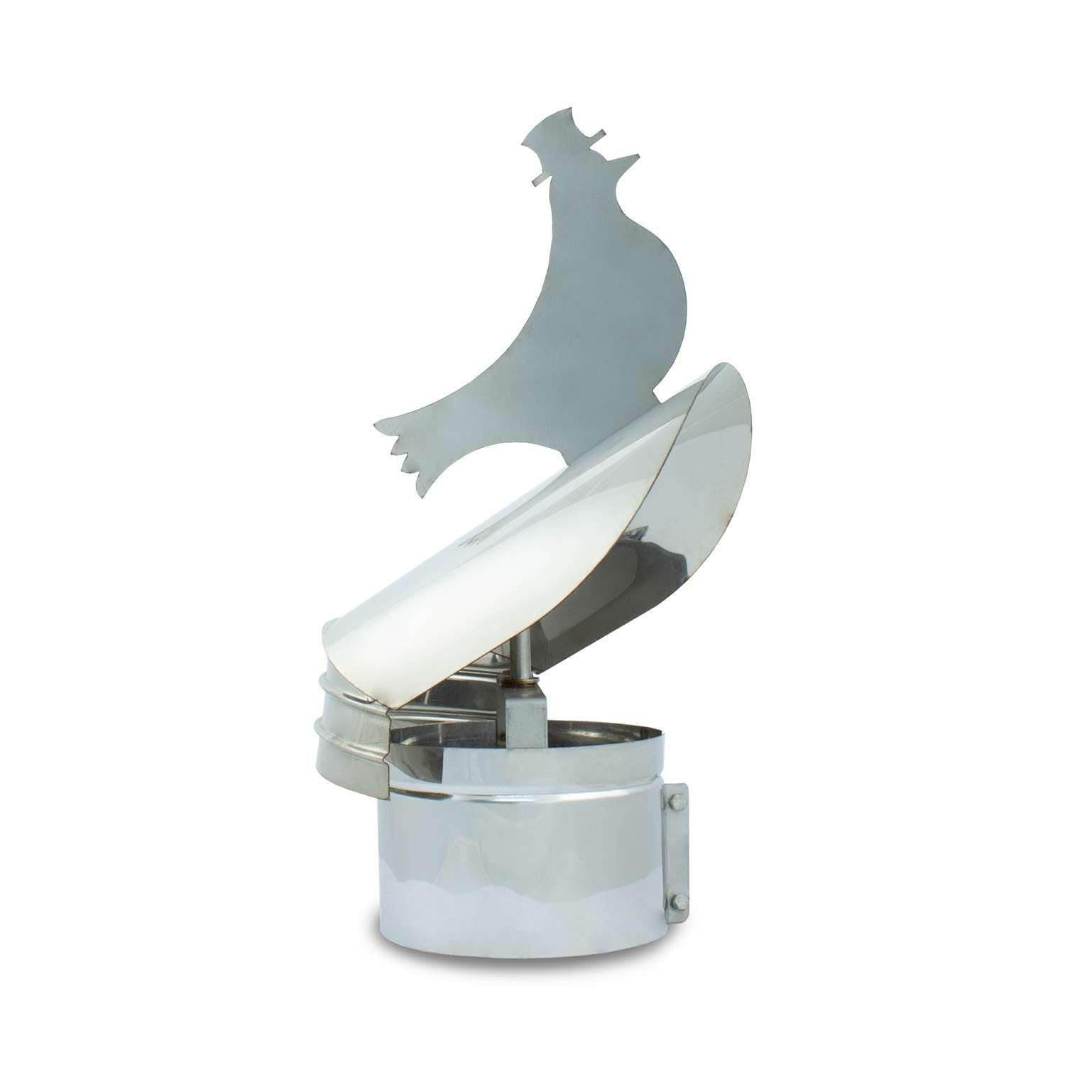 Sombrerete giratorio anti-retorno de 150 mm en acero inoxidable tipo veleta