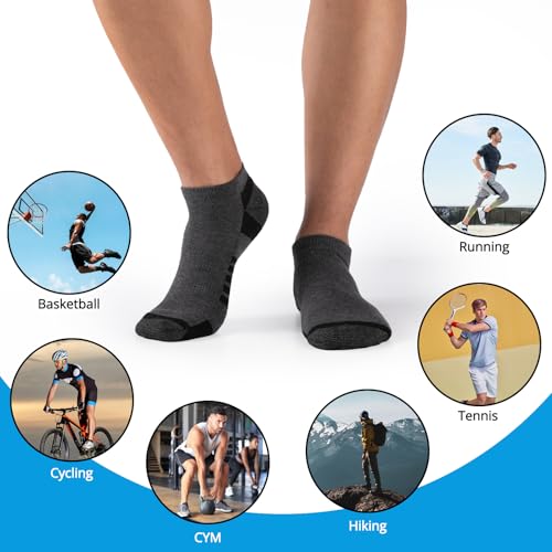 Image of COOVAN 10 Pairs Mens Ankle Socks Men 10 Pack Low Cut Comfort Cushion Casual Socks
