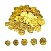 100Pcs Pirate Casino Poker Chips Set - Plastic Coins for Games, Learning, and Parties - 5 10 20 50 100 Denomination - Double Side Round Coins - Great for Pirate Party Decorations - Gold
