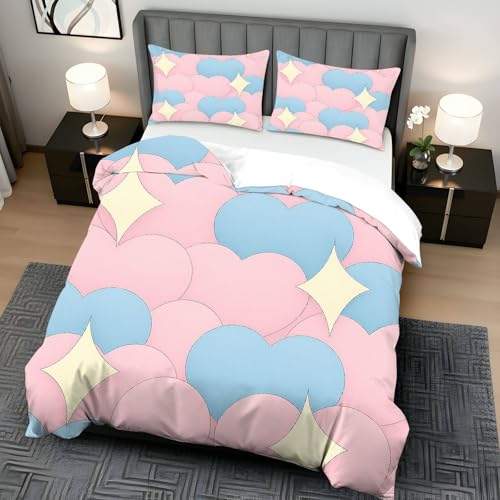 Parure de lit Saint-Valentin idée cadeau romantique | Housse + 2 taies - 6
