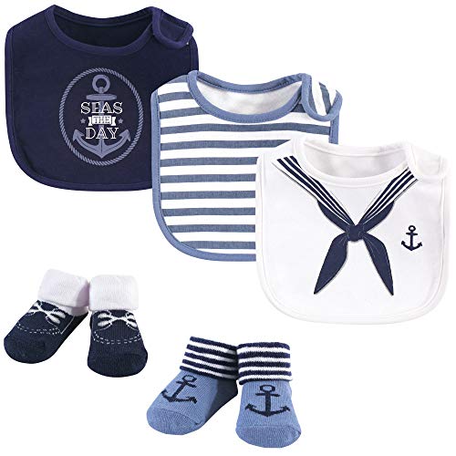 Image of Little Treasure Unisex BabyCotton Bib and Sock Set