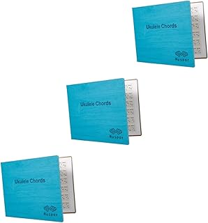 Milisten 3pcs Music Poster Ukulele Chart for Beginner Guitar Chord Assisted Learning Tools Flute Clarinet Note Chart Ukulele Training Guide Wall Chord Book Pu Blue Atlas Portable Student