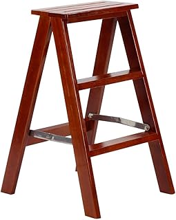 ROLTIN Step Stool-Folding Ladder Multi-Function Step Ladder Single-Sided Thick Solid Wood