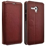 COVERLABUSA Comptiable for Jitterbug Smart Case, Coverlab Luxury PU Leather Wallet Flip Protective Case Cover with Card Slots and Stand for Jitterbug Smart 5.5 (Brown)