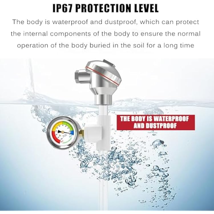 Soil Tension Meter, Soil Tension Testing Device, Soil Tensiometer Water Potential Sensor, Measurement Range -100-0kPa, for Fruit Tree Bases, Vineyards, Smart Planting