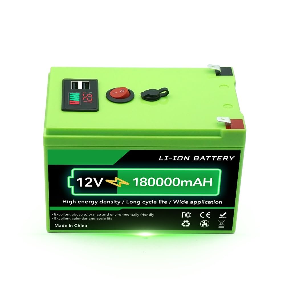 Batteria al litio ricaricabile LiFeP04 da 12 V 200 Ah, ciclo profondo(12V 180Ah LiFePO4)