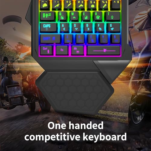 AOOOWER Single Handed Professional Gaming Keyboard LED 35 Keys Small Cord Mechanical for PC Gamer Ergonomic Wrist Rest Ergonomic Gaming with Wrist Rest – Image 5