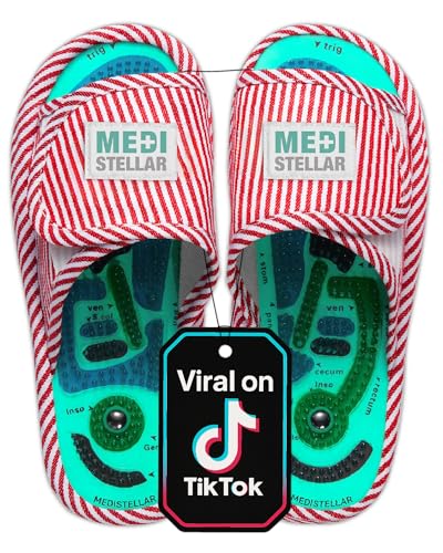 Acupressure Massage Slippers for Plantar Fasciitis & Neuropathy Relief – Reflexology Massager Sandals, Ideal Gift for Men & Women, Stress & Tension, Pain Management for Foot Health Stocking stuffers