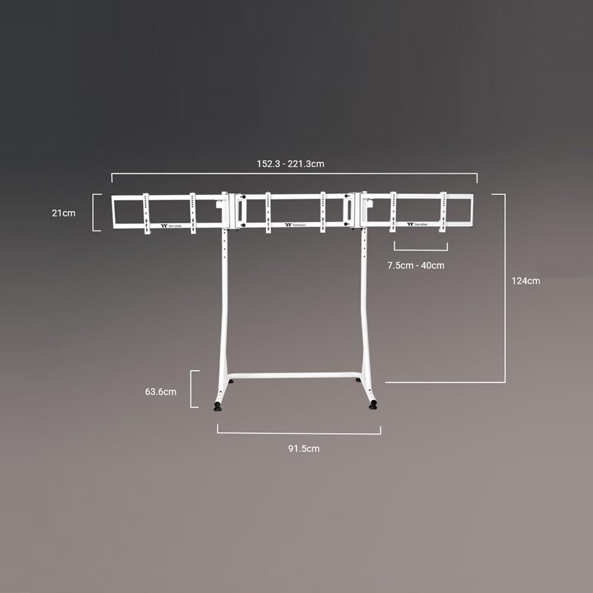 Thermaltake Triple Monitor Stand Pro | Snow