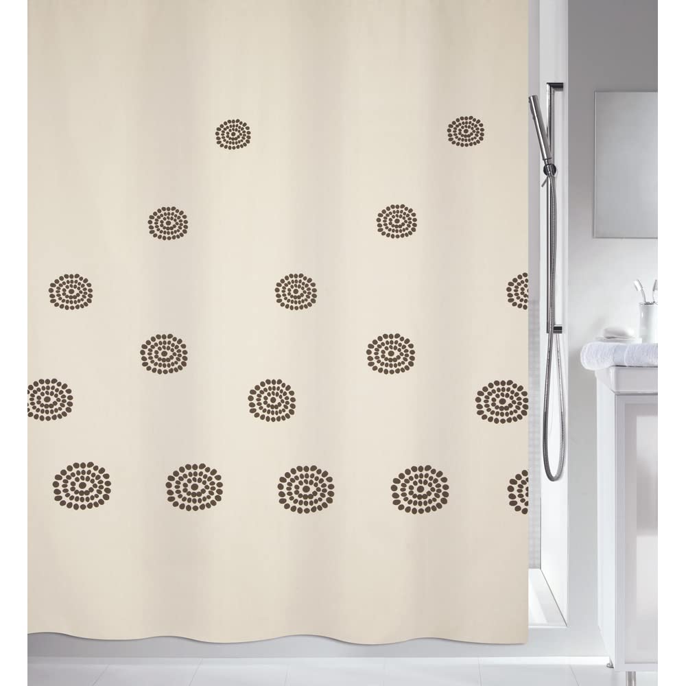 Spirella Rideau de Douche Anti-moisissure - Antibactérien - Lavable - Imperméable - Polyester et Coton - Rayures 180 x 200 cm