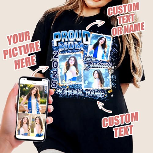 JIX & JOKY Custom Shirt with Picture Custom Mothers Day Shirt for Mom Photo Tshirt with Face Gift for Mothers Day Birthday2