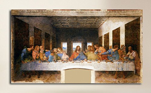 La dernière Cène toile impression tableau Da Vinci grand format cadre bois
