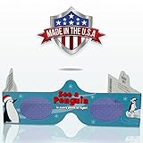 3D Christmas Glasses - 5 Pack - See PENGUINS! Turn Holiday Lights Into Magical Images For A Fun Christmas Experience. Our Holographic Glasses Are Perfect For Entertaining Family, Friends & Colleague