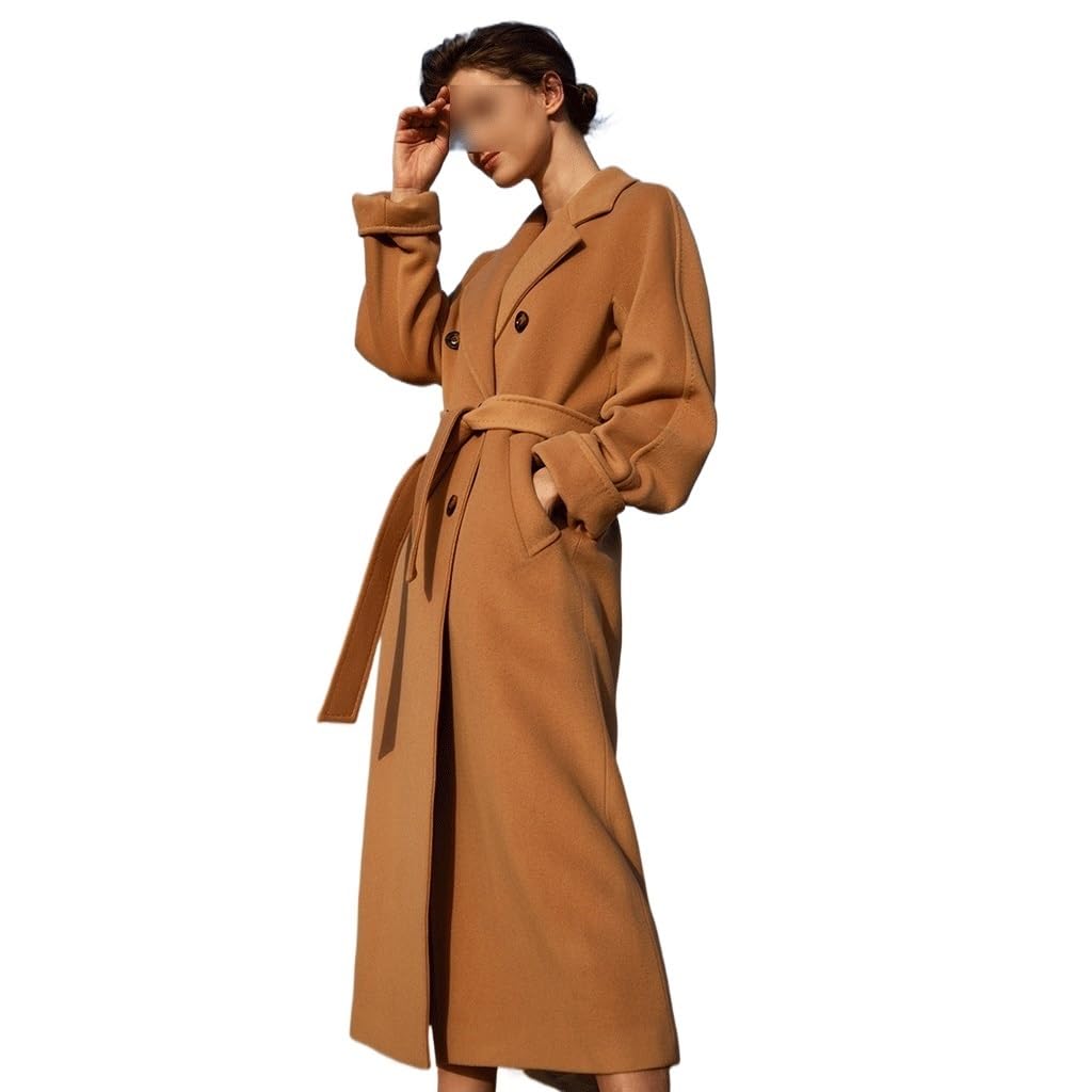 Amazon.com: PNAWLLCF Camel-Colored Double-Sided Cashmere Coat
