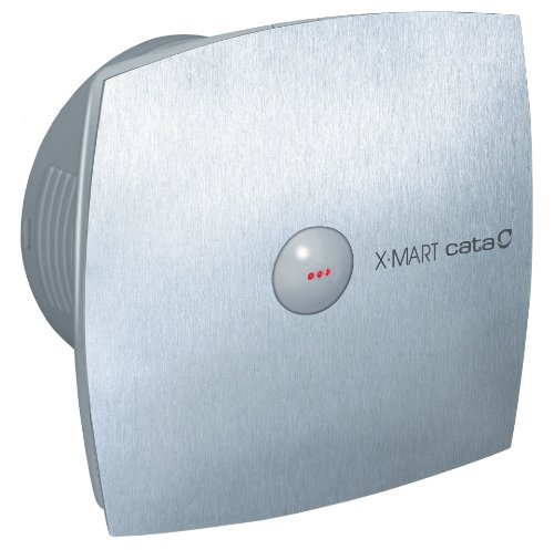 CATA X-Mart 10T Matic - Ventilador con sistema de cierre (acero inoxidable, temporizador, LED, 100 mm)