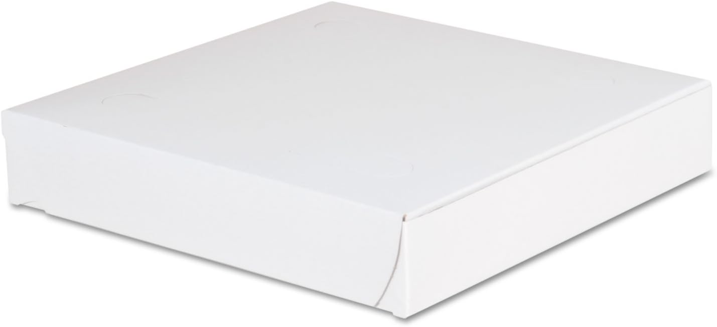 Southern Champion Tray 1401 Clay Coated Kraft Paperboard White Pizza Box, 8" Length x 8" Width x 1-1/2 Height (Case of 100)