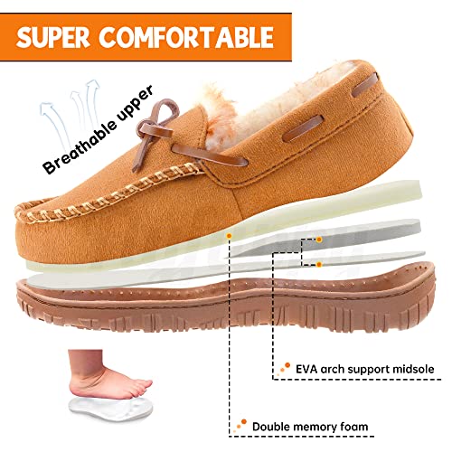 Flyfuppy FF/K/051/BEIGE/3 Boys Slippers House Moccasins Slippers For Boys With Memory Foam Nonslip Rubber Sole Indoor Outdoor Shoes thumb #2