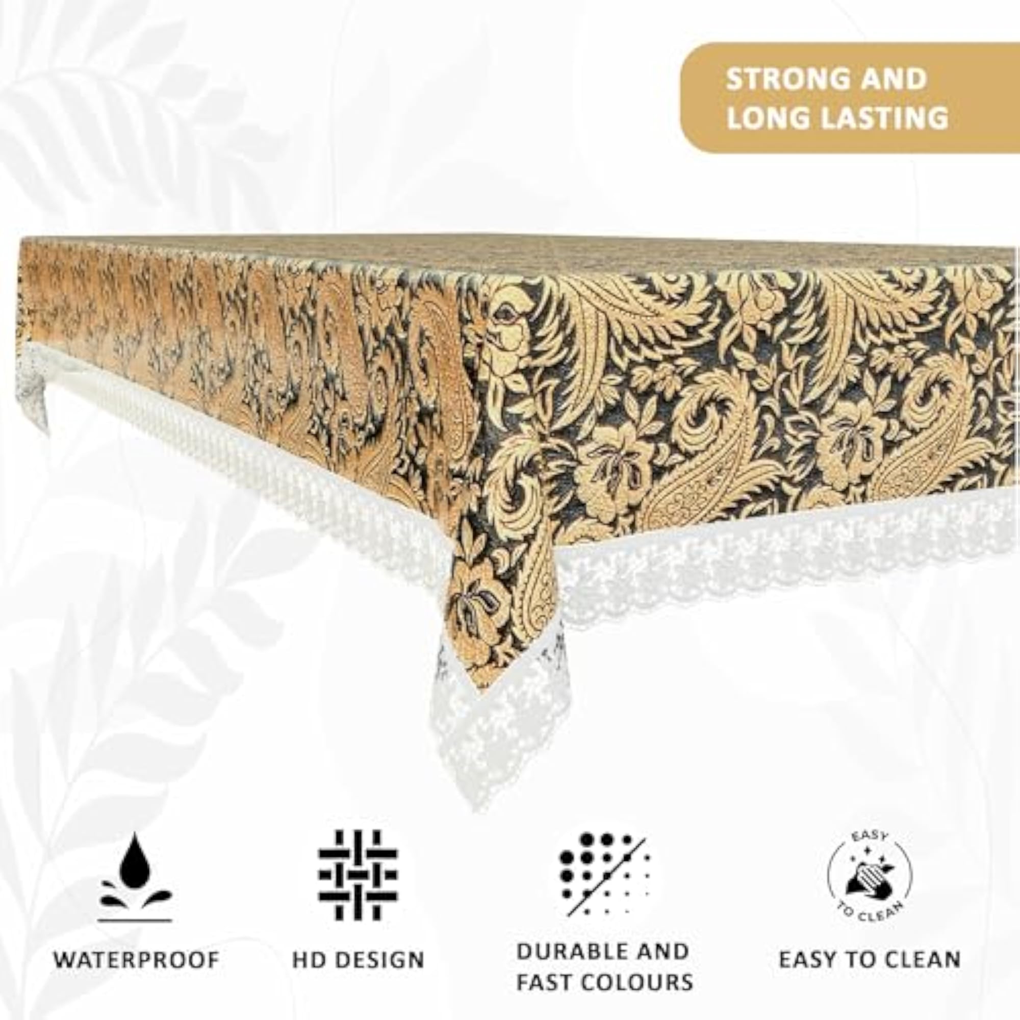 Waterproof 4 Seater Dining Table Cover, Durable & Wipeable