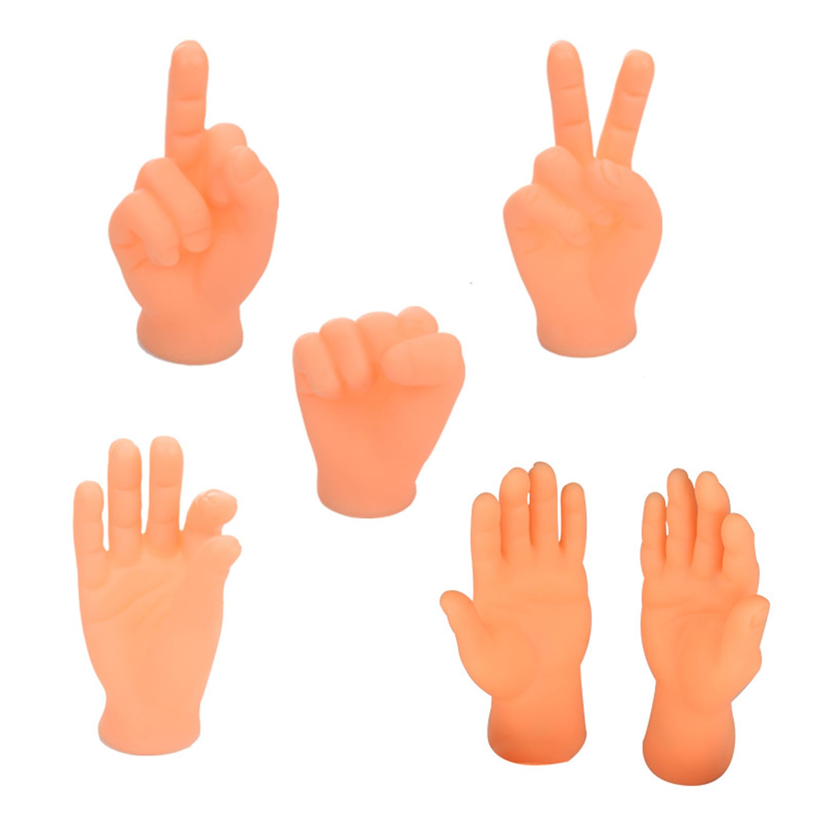 Buy Tiny Hands, 6 Pcs Little Finger Hands, Mini Rubber Finger Puppets Realistic Miniature Hands