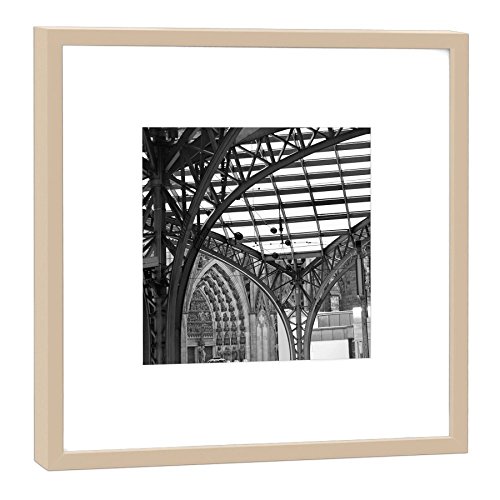 Photographie Gare centrale de Cologne sous cadre en bois beige 52x52 cm COGNOSCO