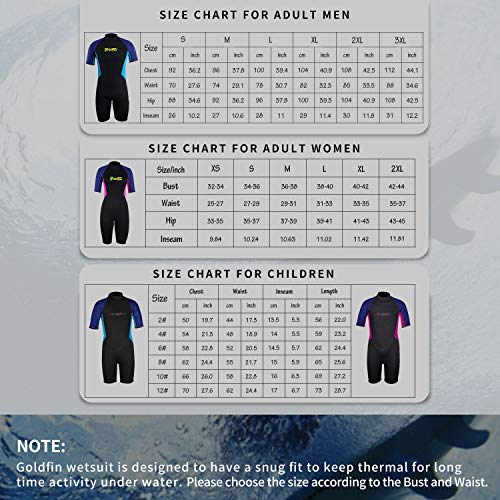 Womens Shorty Wetsuit Mens, 3mm Neoprene Swimsuit Back Zip for Scuba Diving Surfing Snorkeling Swimming, DW004 (Black-Fuchsia, S) - Thumbnail 5