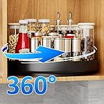 Ovicar Lazy Susan Turntable Organizer - 13 inch Rotating Spice Rack Metal Lazy Susan for Cabinet Pantry Kitchen Countertop Bathroom Refrigerator Table Storage, Black - Image 5