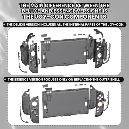 eXtremeRate DIY Replacement Shell Buttons (D-Pad Ver) for Nintendo Switch 2, Full Set Rear Back Plate Controller Housing Buttons for Switch 2 Console & Joycon 2 - Essence Version - Clear Slate Black - Image 5