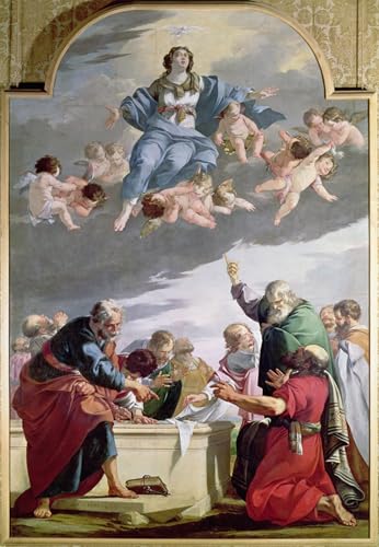 Cuadro de Asunción de la Virgen por Laurent De La Hyre lienzo 60x90cm