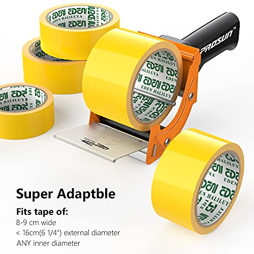 PROSUN Packetband Handabroller mit Bremse Metallgehäuse Schnell Reload Klebebandabroller, Paketklebeband Paketbandabroller Packband Paketband Papierklebeband Abroller Handabroller 75 mm
