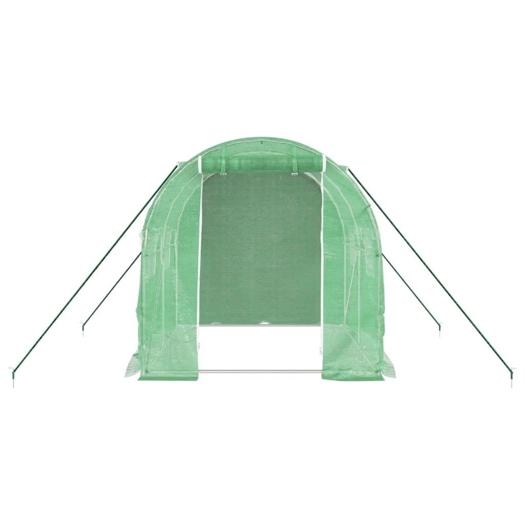 Invernadero, cubierta de PE resistente con estructura de acero galvanizado 2x2x2 m, diseño con puerta enrollable y ventanas laterales para jardinería aficionada
