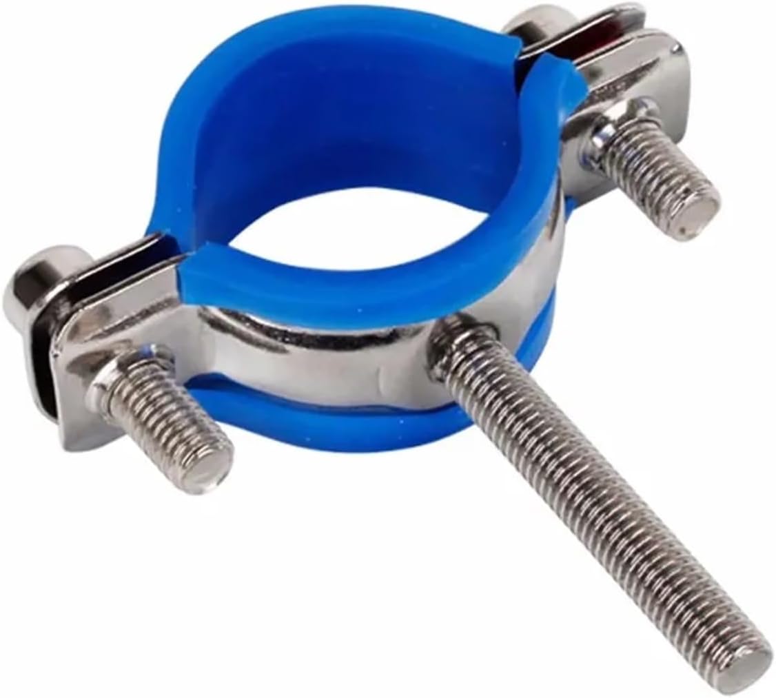 Ceiling Mount Pipe Support 1Pcs M8 Screw Rod 50mm Fit 8-108mm OD Tube 304 Stainless Steel Pipe Hanger Bracket Clamp Suppoert Clip with Blue Case(Black,32-34mm)