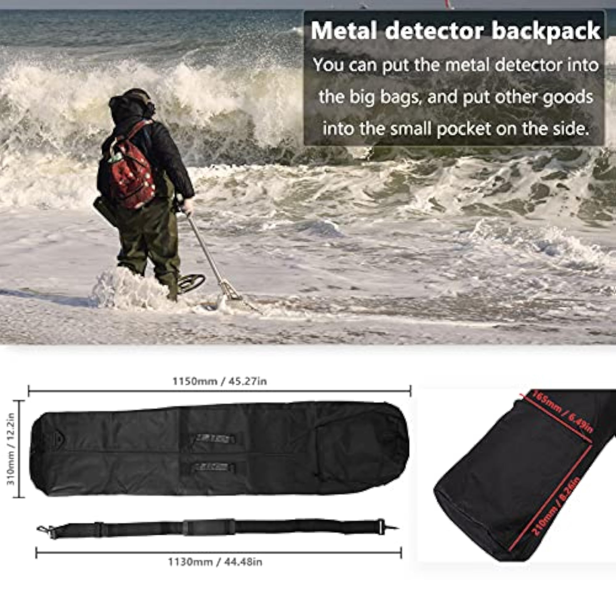 Metal Detector Backpack Accessory for Handheld Devices