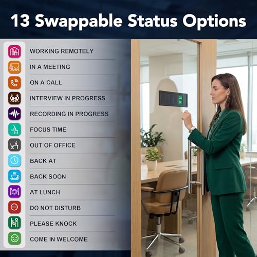 Plaque de porte de bureau Easy-Switch à 6 statuts interchangeables et coulissants