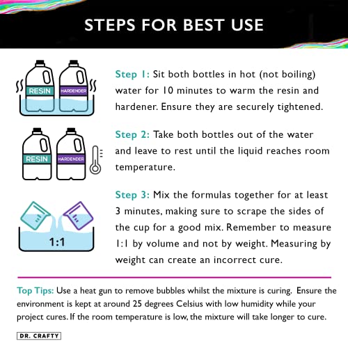 Dr. Crafty EPOXY-1-GAL Dr Crafty Clear Epoxy Resin - Table Top Epoxy Resin Kit - Clear Epoxy Resin For Resin Molds, Table Top, Art Resin, Craft, Jewelry Casting, Diy, Tumblers & Wood thumb #2