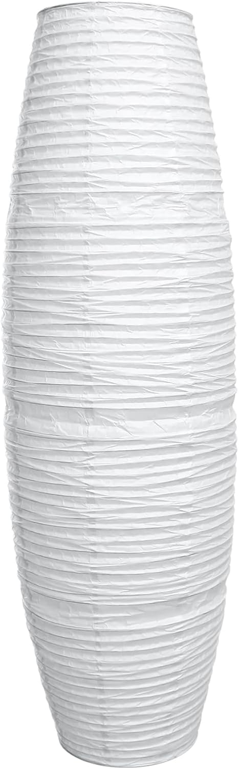 Niltracy Multi Rice Paper Floor Lamp Shade Replacement, Foldable Standing Lampshade Floor Light Accessories For Bedroom Light, White