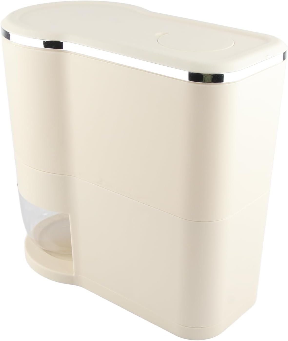 Kikumi Pressed Rice Boxes with White Cream Cream, Rice Storage Bucket, Home Use a Storage Bucket (Small (Holds Approximately 5 kg)