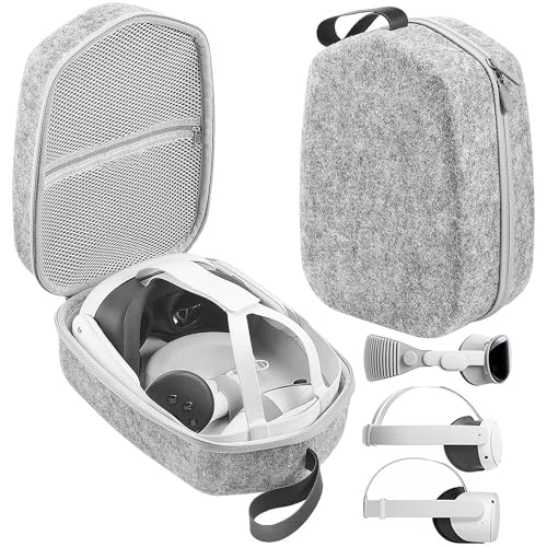 MINGZE Funda Rígida, Transporte Estuche Protectora para Meta 2, Accesorios Auriculares VR Controlador Correa Elite Gafas de Realidad
