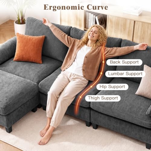 Image of Sectional Couches for Living Room, 141 inch U Shaped Cloud Sofa & Couch