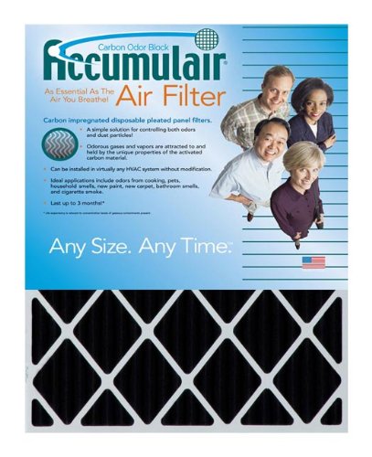 20x21.5x1 (Actual Size) Activated Charcoal Odor Eliminating Carbon Air Filters/Furnace Filters by Accumulair (4-Pack) (MERV 8)