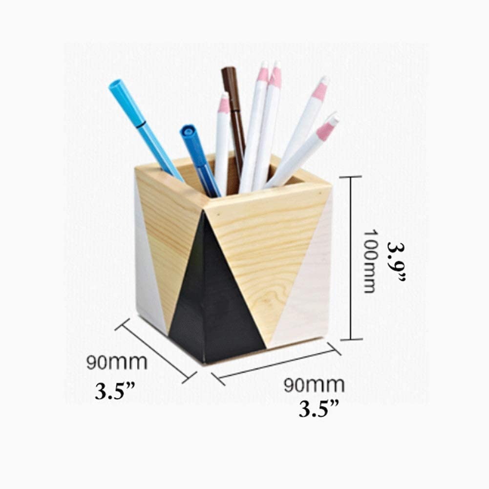Papelería Portalápices de madera maciza, portalápices duradero multifunción, almohadilla de goma antideslizante, soporte para brochas de maquillaje, soporte para almacenamiento de bolígrafos Portalápices