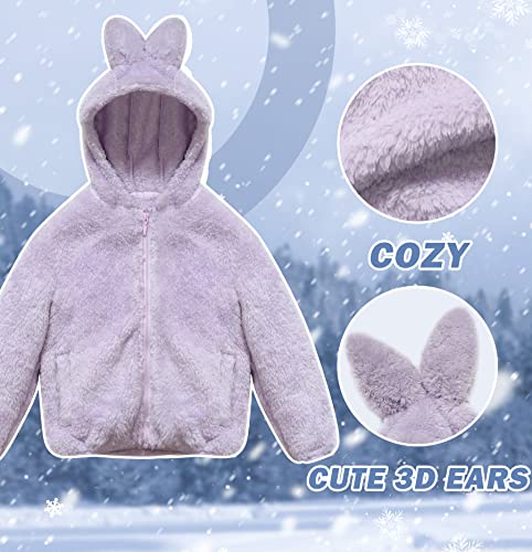 Image of SOLOCOTE Boys Girls Sherpa Fleece Coats Long Sleeve Full Zip Kids Jacket