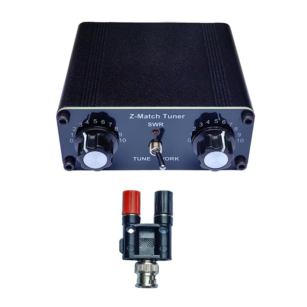 QRP Z-Match Manual Antenna Tuner 3-28 MHz Upgraded Version Tuner with Coaxial and Balanced Switch with BNC Adapter