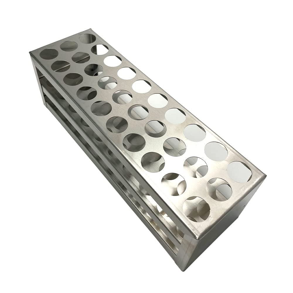 KENZIUM - 2 x Portaprovette | 50 Fori | Per Tubi di Diametro Inferiore o Uguale a 17 mm | Plastica Polistirolo | Ideale per Laboratorio e Scuola