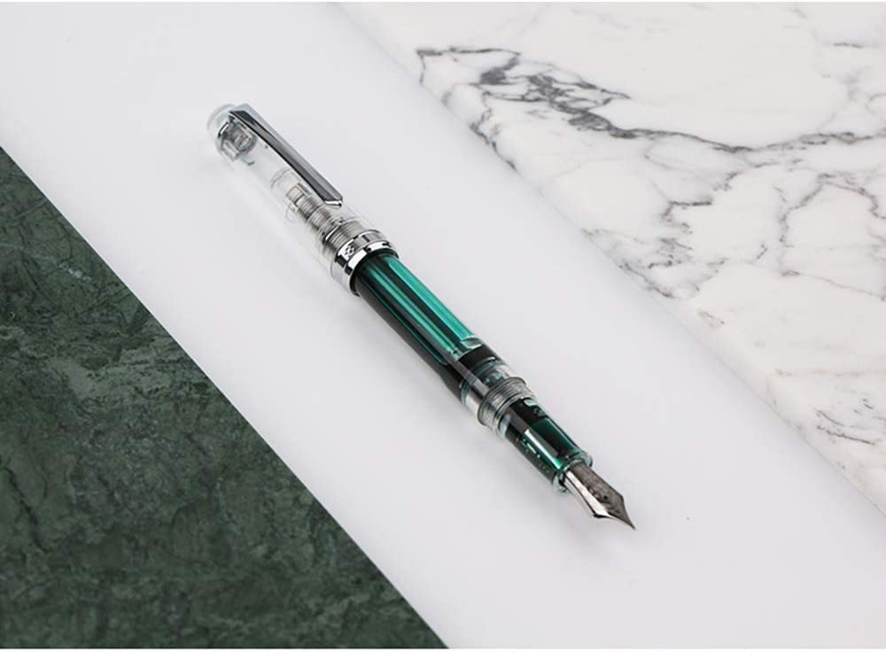 Pióro wieczne Penbbs 268 próżniowe wypełnienie pióro wieczne Iridium, średnia stalówka, 0,7 mm, przezroczysty akrylowy zestaw długopisów do pisania z długopisem pudełkowym