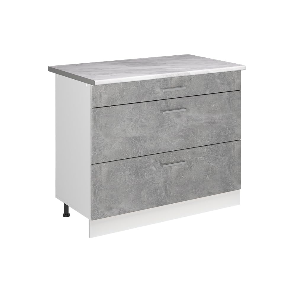 Vicco Szafka dolna do kuchni "R-Line", Beton/Biały 100 cm