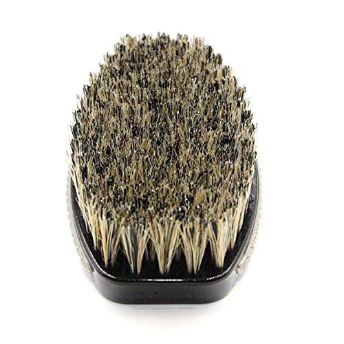 Crown Quality Products 360 Sport Wave Caesar 2.0 Boar Bristle Hairbrush, Medium, Diamond Black - Non-Slip Grip, Waterproof Design #TOP4